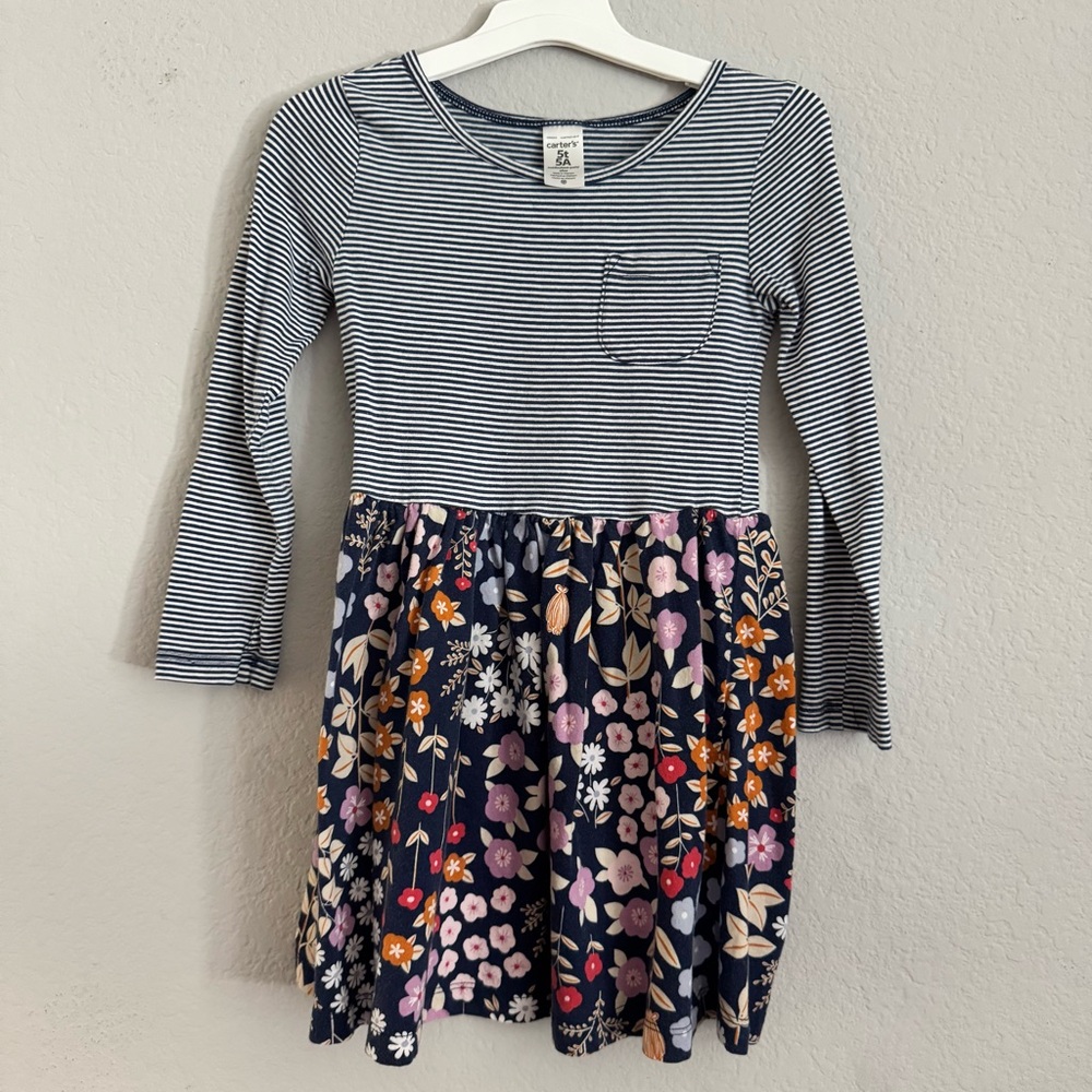 Carter's 5T 3/4 sleeve floral dress